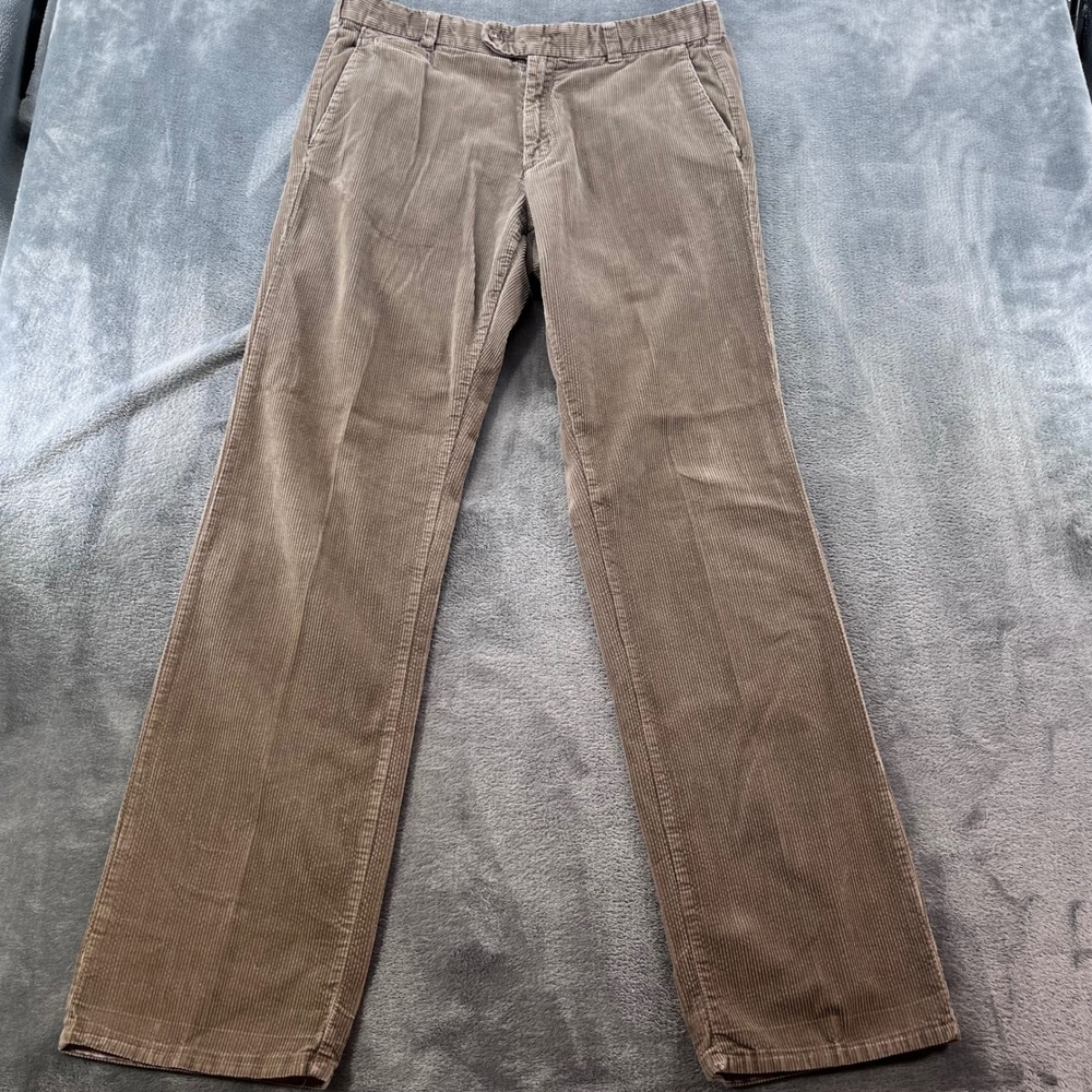 Black Brown 1826 Mens Corduroy Pants 34x34 Tan Brown Straight Leg 100% Cotton
